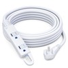 Maximm Extension Cord White 25 Ft with Automatic Closing Hook,