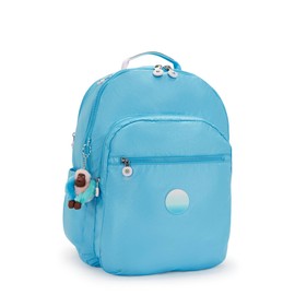 Kipling Seoul Extra Large Metallic 17" Laptop Backpack Sea Blue Met