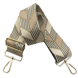 5 cm Bag Straps Wide Bag Straps for Changing, Adjustable Shoulder Strap for Bag with Golden Carabiner Shoulder Strap, Shoulder Strap for Women Handbags Crossbody DIY Accessories (Khaki)