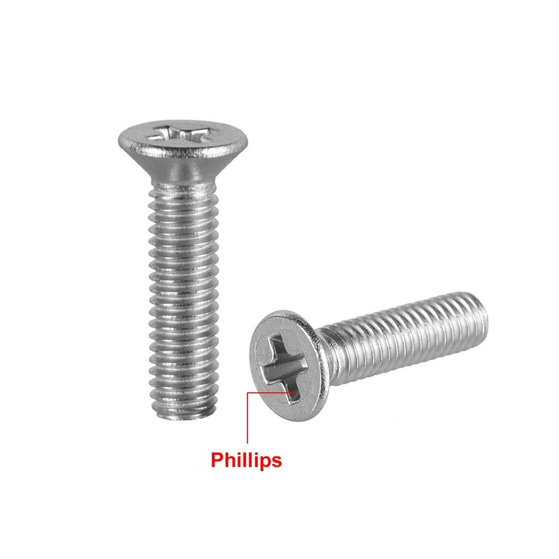 sourcing map Flat Head Machine Screws Phillips Screw Stainless Steel
