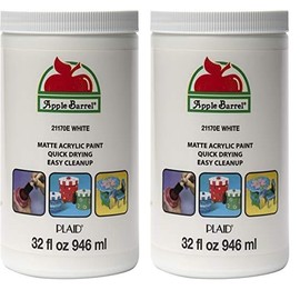 Apple Barrel White Acrylic Paint 32 Fl Oz (Pack of 2)