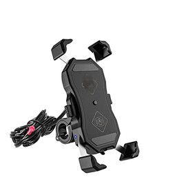 Soporte de navegación Cargador inalámbrico de 15 W Soporte para teléfono para motocicleta Soporte móvil para bicicleta Soporte para teléfono celular  