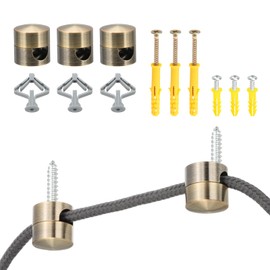 PATIKIL Metal Swag Hooks, 3 Pack Aluminum Modern Ceiling Hook for Pendant Lights Hanging Lamp Cable DIY Chandelier Fixture Hardware, Bronze