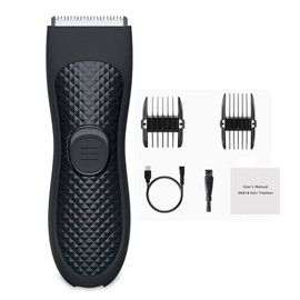 Electric Groin Hair Trimmer Waterproof Safety USB Charging Body Hair Groomer Adult Black