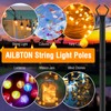 AILBTON 2 Pack 10Ft String Light Poles,Light Poles for Outside