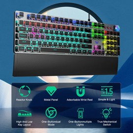 AULA AUAL F2088 Mechanical Keyboard 108 Keys USB Wired Gaming Keyboard RGB Backlit
