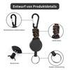 Retractable Key Fob with 60 cm Extendable Steel Cable, Extendable