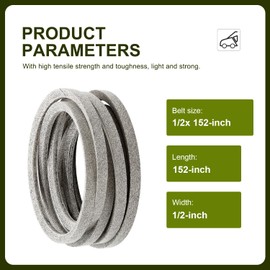 Honoyam 592951801 Deck Belt 1/2" X 152" Replacement for Husqvarna Z254F MZ54 Zero Turn Mower with 54" Decks