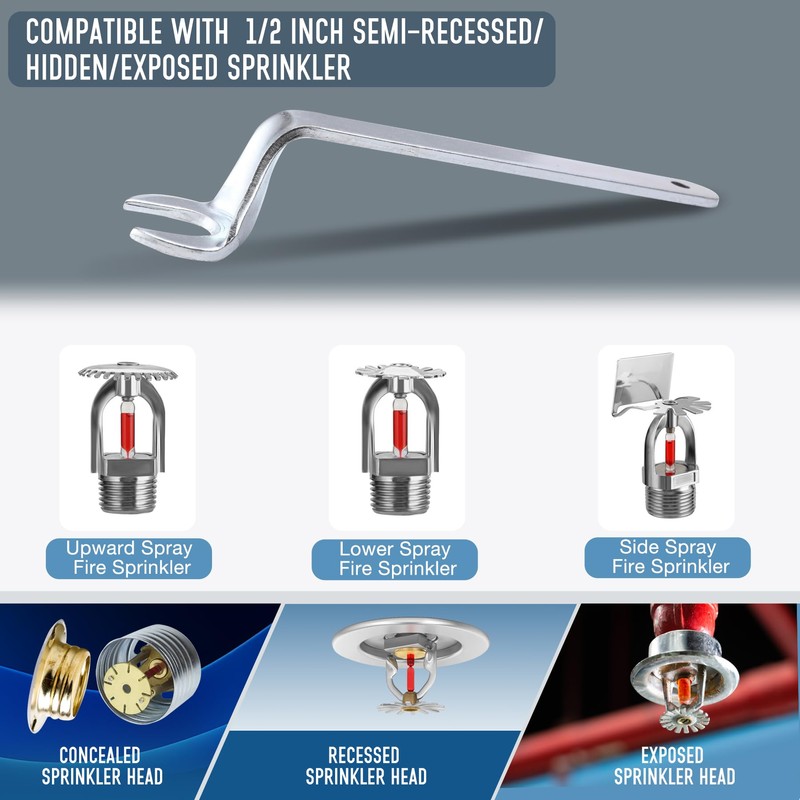 Vizava Universal Fire Sprinker Head wrench Tool With Spring Snap