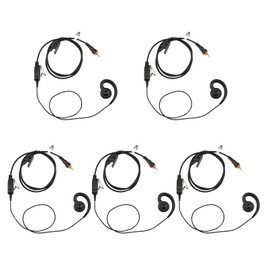 AIRSN CLP1010 Earpiece Compatible with M0torola CLP1040 Walkie Talkie 2 Way Radio with C Ring Single Wire Earpiece and Mic PTT(5 Packs)