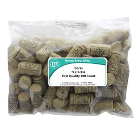 Home Brew Ohio 9 X 1 3/4 First Quality Wine Corks 100 count