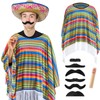 HICARER Pack of 3 Carnival Mexican Costume with Colourful Festival