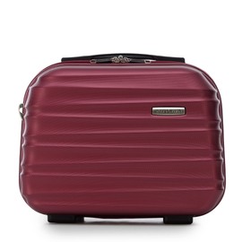 WITTCHEN Cosmetic Case Travel Suitcase Carry-On Cabin Luggage Hardshell Made of ABS Combination Lock Groove Line Burgundy