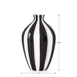 Torre & Tagus Abstract Vase, 11.5", BLACK/WHITE