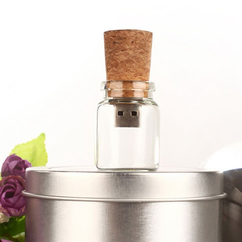 Wishing Floating Bottles USB2.0 Flash Drive Wood Flash Memory Stick