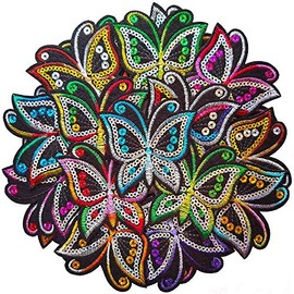 Qingxi Charm 24pcs Assorted Colors Sequin Butterfly Sew on/Iron on Embroidered Patches Clothes Hat Pants Shoes Curtain Decorating DIY Craft Embarrassment Applique Patches (Sequin Butterflies 24pcsp)