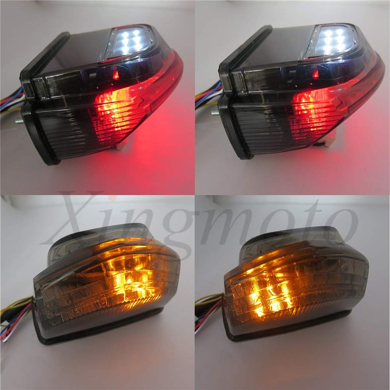 HASkulle Motorcycle Smoke Led Tail Light Brake Light with Integrated