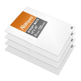AAwipes Sticky Mat Tacky Pads Adhesive 18" x 36" 4 Packs, White 30 Sheets/Packs, 120 Sheets Total White Cleanroom Floor Mats for Laboratory Construction Hospital Shoes