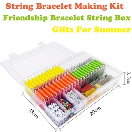 Peirich Friendship Bracelet Beads Making Kit, String Bracelet kit with 44 Skeins Embroidery Floss Letter Beads for Summer Bracelet Making DIY Crafts (6mm)