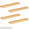 ESreake 4Pcs Hidden Long Finger Edge Pulls, 250mm Top Knobs