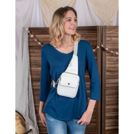 INICAT Small Crossbody Sling Bags Travel Fanny Packs Purse for Women(Magnetic Front Pocket Light Coffee)