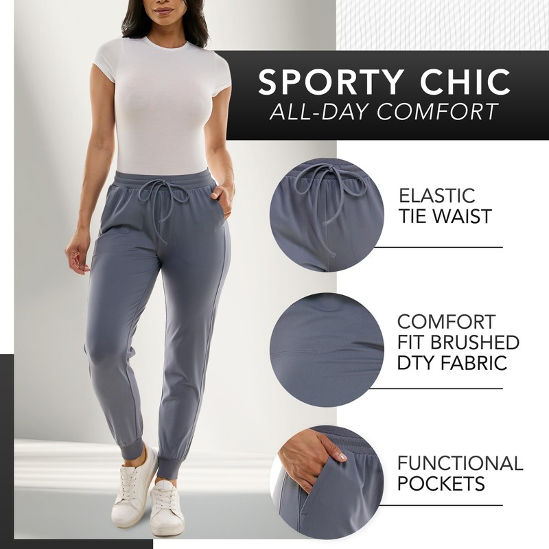 Zac & Rachel Women's Pull On Jogger Pant with Tie
