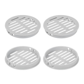 sourcing map Round Soffit Vents 3 inch, 6Pcs Light Grey Plastic 80mm Soffit Vent Cover - Circular Air Vent Grille - Air Flows Easily for Bathroom Home, Office, Kitchen, Cabinet, Wardrobe