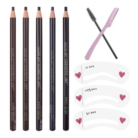 BAMTTOO 5pcs Waterproof Eyebrows Pencil Tattoo Makeup Microblading Supplies Kit Permanent Eye Brow Liners In 5 Colors Waterproof Eyebrow Pencils Peel Brow Pencil Set