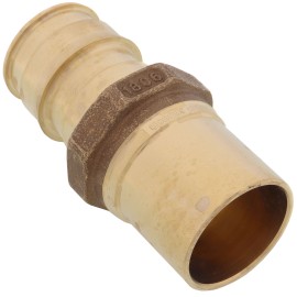 Uponor ProPEX LF Brass Copper Press Fitting Adapter, 1-1/4" PEX x 1-1/4" Copper