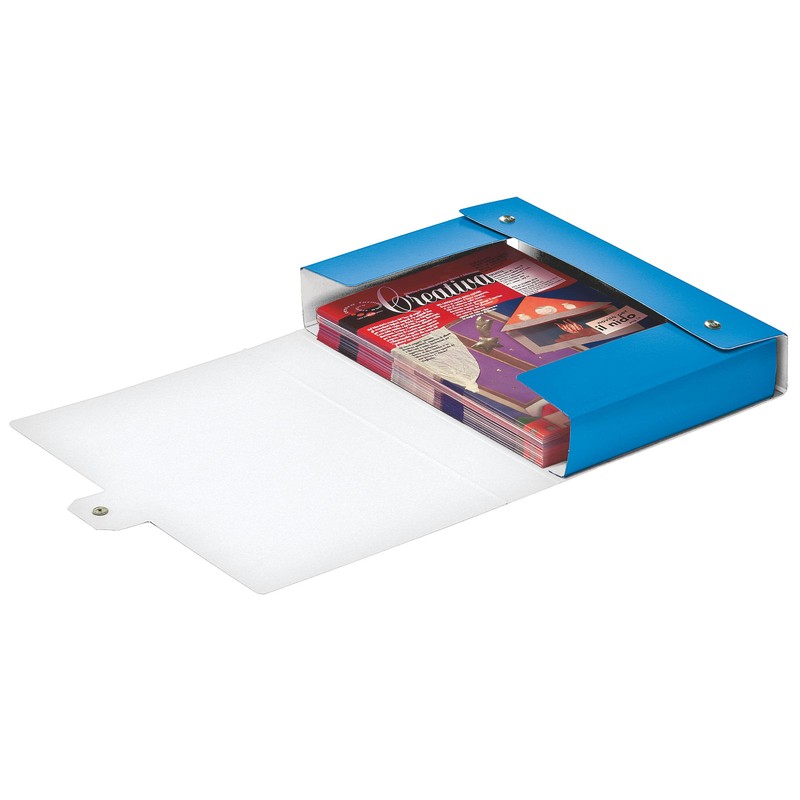 Leitz - Filing box, Button closure, in plasticized cardboard, Blue