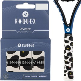 Raquex Evoke Camo Overgrip - Tennis Racket Grip Tape - Racket Non-Slip Band Overgrip for Tennis Rackets, Badminton and Squash - Pack of 3 - Squash