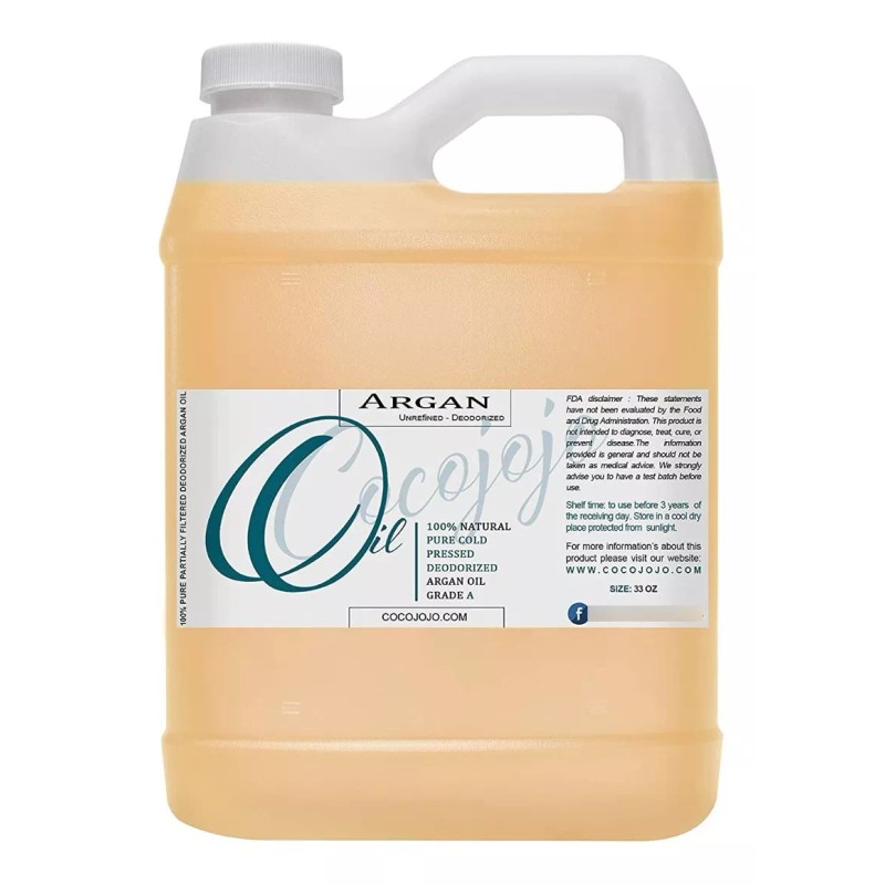 Cocojojo Argán Pestañas Cabello Prensado Frío 100% Puro Natural 32oz
