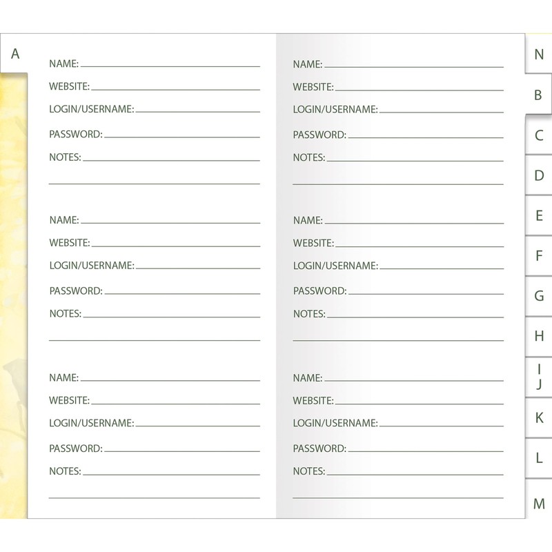 LANG Lovely Lemons Password Journal (1014114)