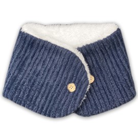 DAIBON Women's Warm Neck Warmer, Fluffy, Cold Protection, 2 Tiers Adjustable, Small Face Effect, Back Bore, Easy to Put On, navy