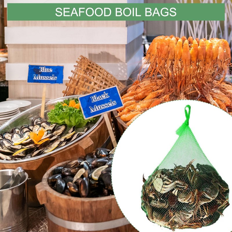 Mordx 100Pcs Reusable Produce Plastic Mesh Bag,20 Inch Seafood Boil