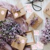 50 Stickers Save the Date Flower Motif Round Diameter 4.5