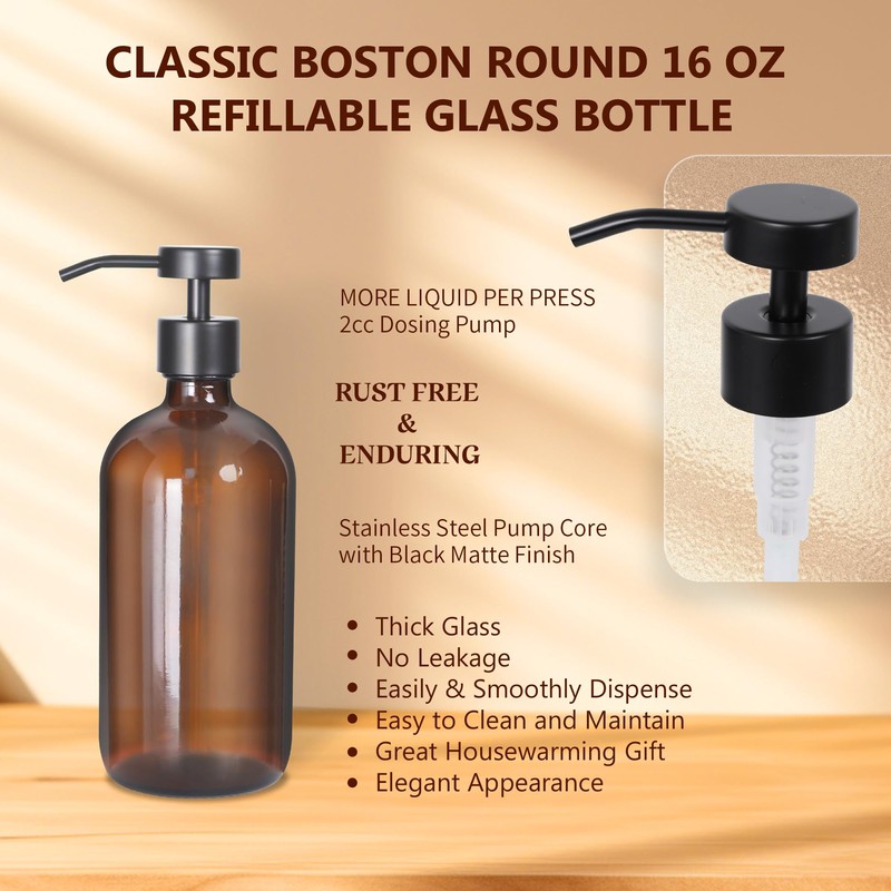 Ronasip Set of 5 Kitchen Soap Dispenser Set 16 Oz