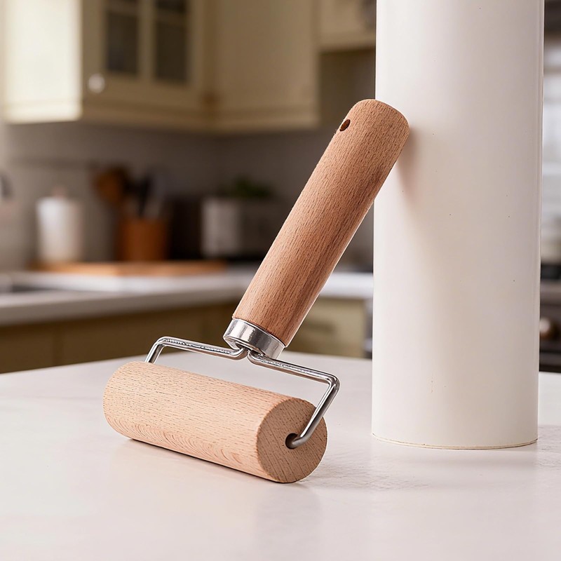 Wooden Dough Roller Large Single Wheel Handheld Rolling Pin for