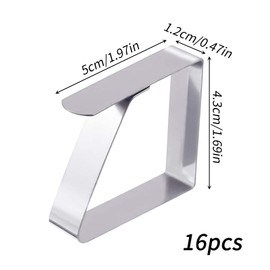 DALAETUS 16 Pcs Tablecloth Clips Set, Stainless Steel Table Cloth Holder, Table Cover Clamp for Outside, Home, Dining, Picnic, Party and Wedding