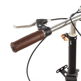 Broco Dark Brown Handlebars, Vintage Leather Bicycle Handlebars 1 Pair Three Colors Retro Artificial Leather Bicycle Handlebar Grips Bike Handle Cover Grips(Dark brown)