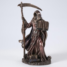 Veronese Design 9 1/4 Inches Calamity Reaper Holding Scythe and Prophecy Cold Cast Resin Bronze Finish Sculpture