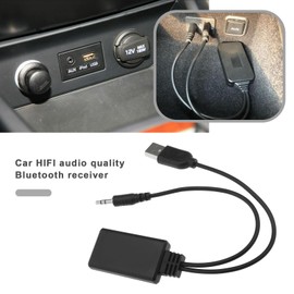 eMagTech Car Bluetooth 5.0 Receiver Bluetooth AUX Adapter 5-12 V 3.5 mm/0.14 Inch Car AUX Audio Cable Wireless Bluetooth Receiver Adapter HiFi Stereo Accessories
