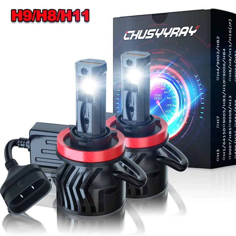 CHUSYYRAY 2X H11 LED Headlight Super Bright Bulbs Kit 6000K