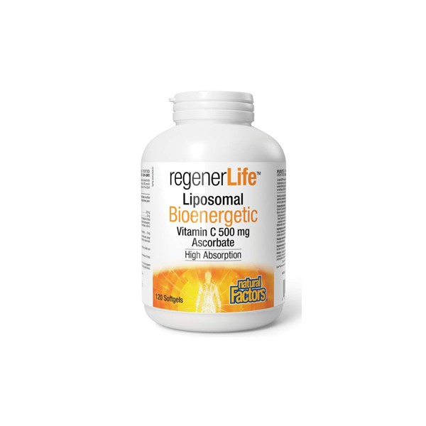 Natural Factors RegenerLife Liposomal Bioenergetic Vitamin C Ascorbate 500mg - 120 Softgels