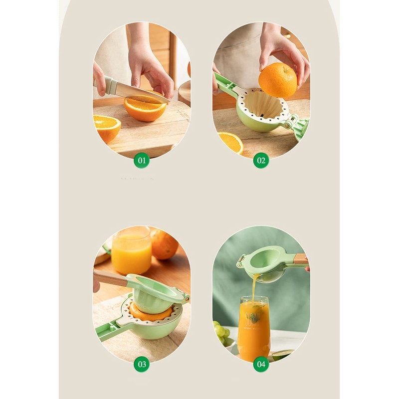 Citrus Squeezer, Metal Manual Juicer Lemon Squeezer with Wooden Handle,