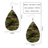 Vosach Green Camouflage Leather Teardrop Earrings For Women Retro Classical