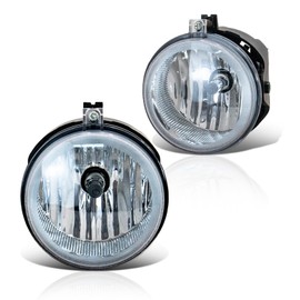 VPIMOZO Fog lights Compatible with 2007-2009 Chrysler Aspen/05-09 Dodge Dakota/08-10 Avenger/06-10 Commander/04-10 Grand Cherokee/06-08 Mitsubishi Raider Fog Bumper Lamp Clear Lens 1 Pair