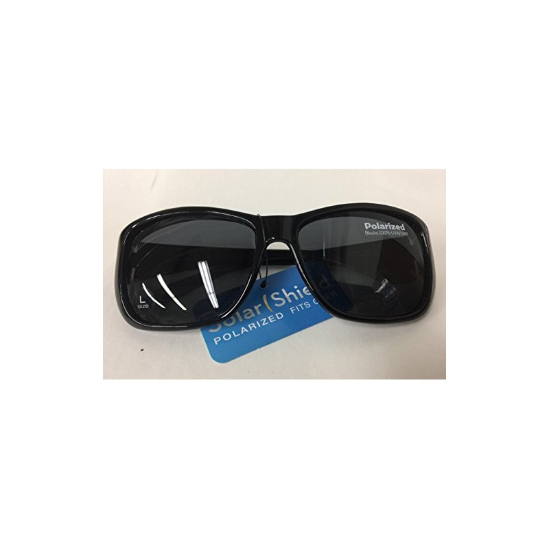 Solar Shield Fits Over Sunglasses Black Large Polarized 09088