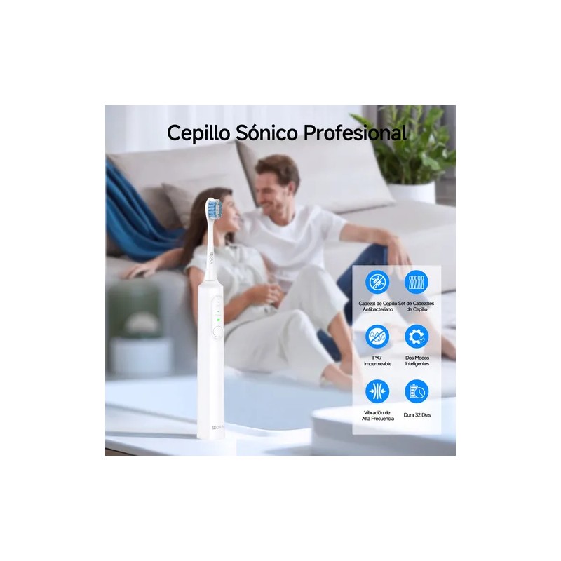 Cepillo de Dientes Eléctrico Recargable 1Hora con Temporizador Inteligente 2