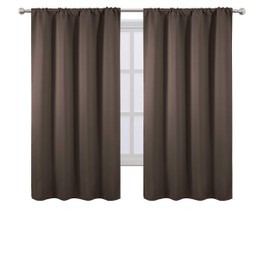 LEMOMO Chocolate Brown Blackout Curtains/42 x 63 Inch/Set of 2 Panels Room Darkening Curtains for Bedroom